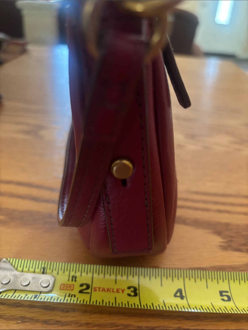 Fossil Red Leather Small Crossbody Bag with Gold Hardware - Picture 12 of 12